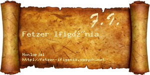 Fetzer Ifigénia névjegykártya